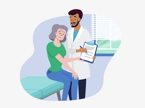 [Translate to Germany - German:] Doctor talking to patient