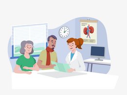 [Translate to Germany - German:] Nurse and doctor talking to patient